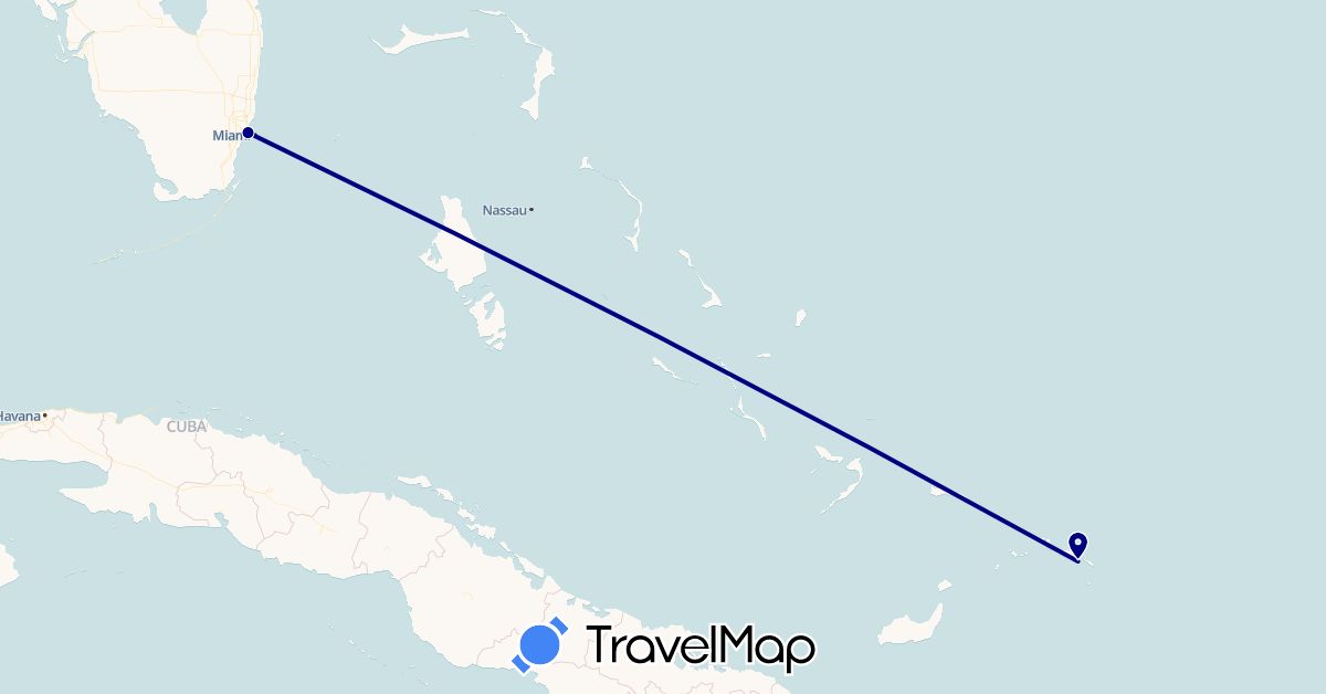 TravelMap itinerary: driving in Turks and Caicos Islands, United States (North America)